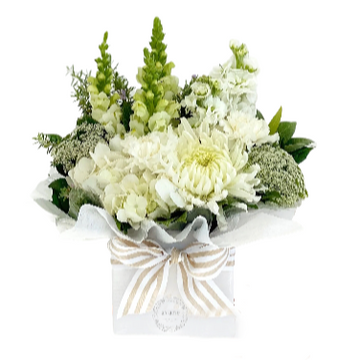 White & Green Box Arrangement